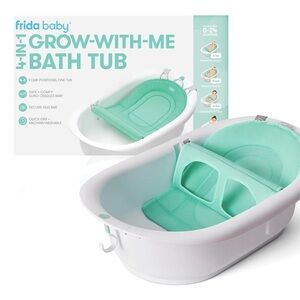 Frida Baby 4-in-1 Grow-With-Me Bath Tub - White and Green